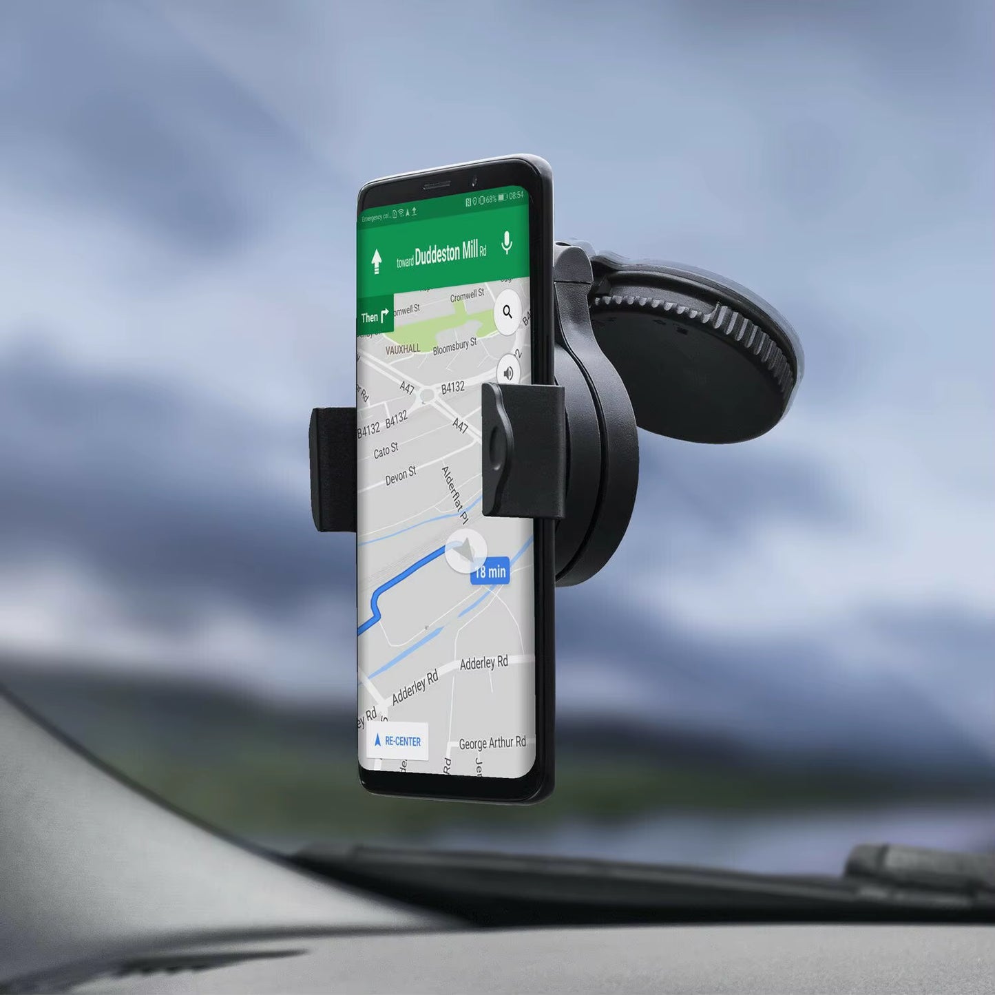Dashboard GPS Phone Clip Universal Car Mount Phone Holder Stand Black Mobile Phone Bracket Clip-On anti Slip Phone Holder